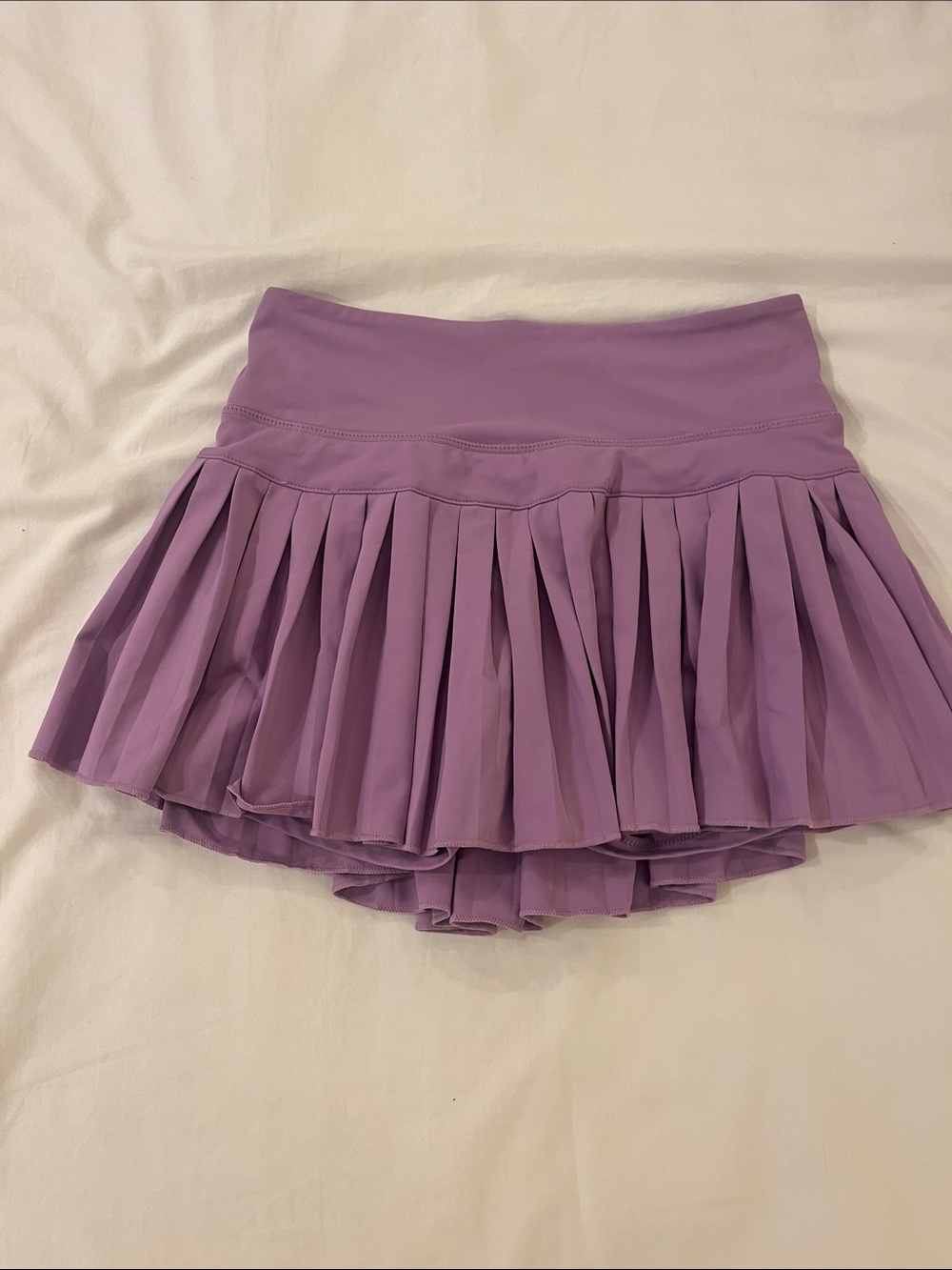 Gold Hinge Pleated Lavender Tennis Skirt with Built-In Shorts